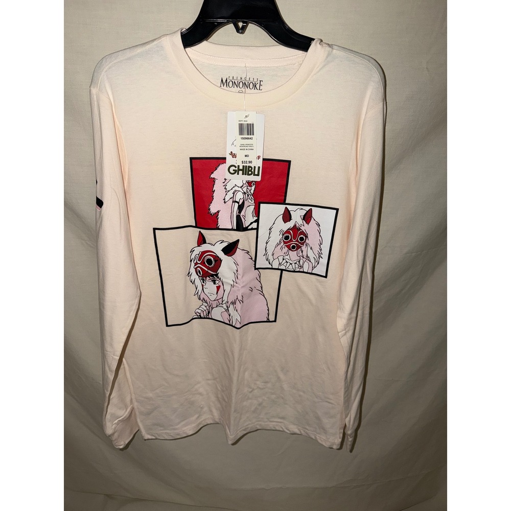 Her Universe Studio Ghibli Princess Mononoke Kanji Long Sleeve Shirt Cream MD